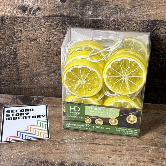 HD Designs Sliced Fruit 10-Light LED String Lights Yellow Lemon Decor - Picture 1 of 3